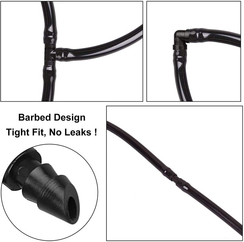 JAYEE 50 Pack Drip Irrigation 1/4' Barbed Elbow Fittings, Barbed Connectors Fits Universal 1/4 Inch Tubing, Irrigation Elbow for Sprinkler System - Image 3